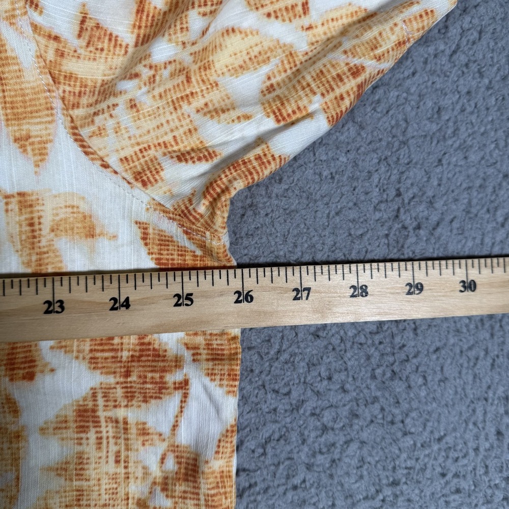 Tommy Bahama Shirt Mens XL Orange Floral Hawaiian 100% Silk Casual‎ Preppy Loose - Picture 8 of 11